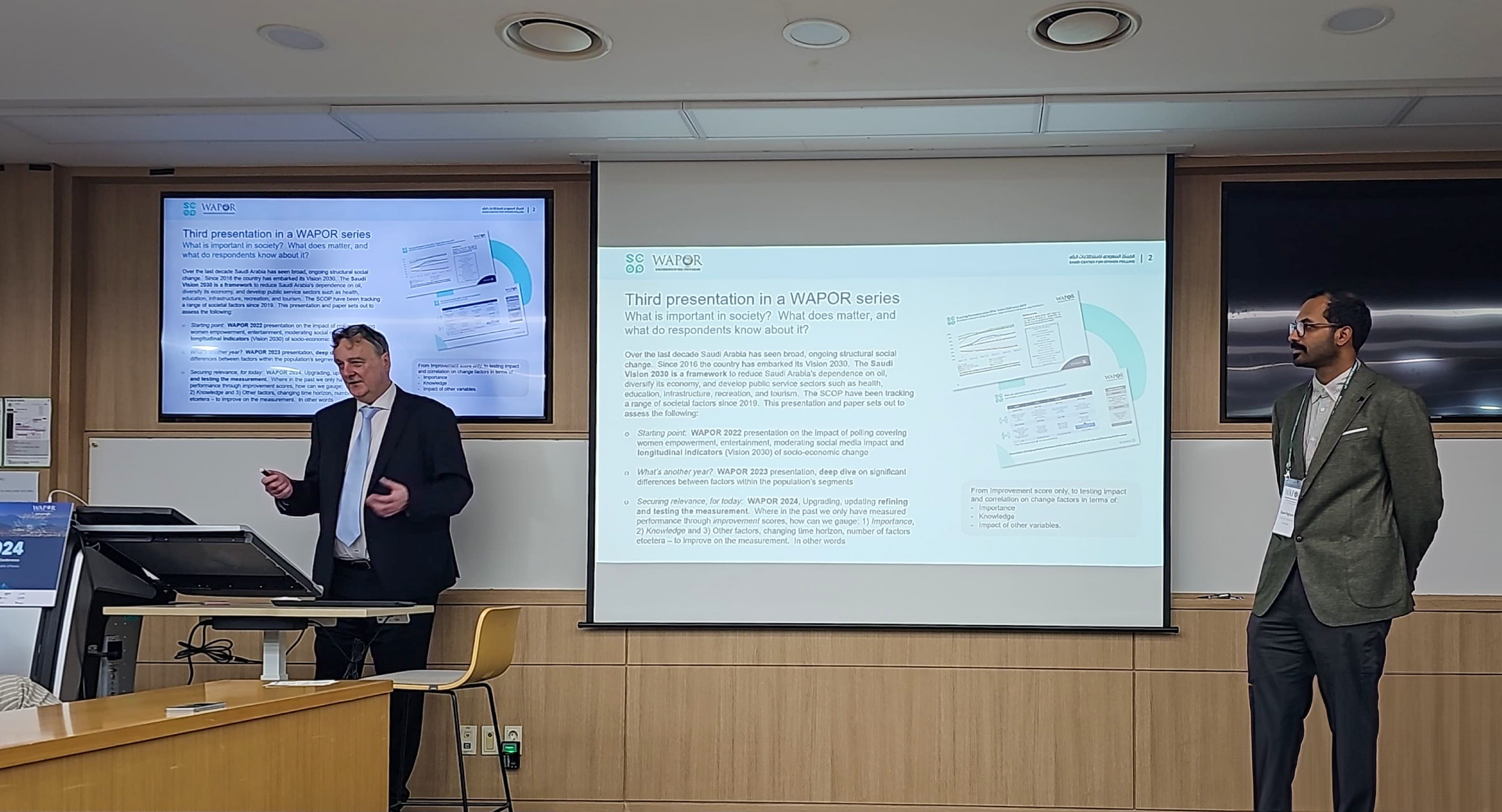 The Saudi Center for Opinion Polling (SCOP) participation in the WAPOR International Conference in Seoul has laid the foundation for scientific collaboration with European counterparts in developing metrics and standards for response rates in surveys and their impacts.